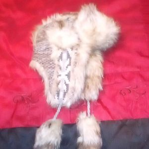 Furry winter hat from the mountains